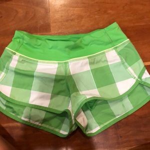 Size 2 plaid Lululemon shorts